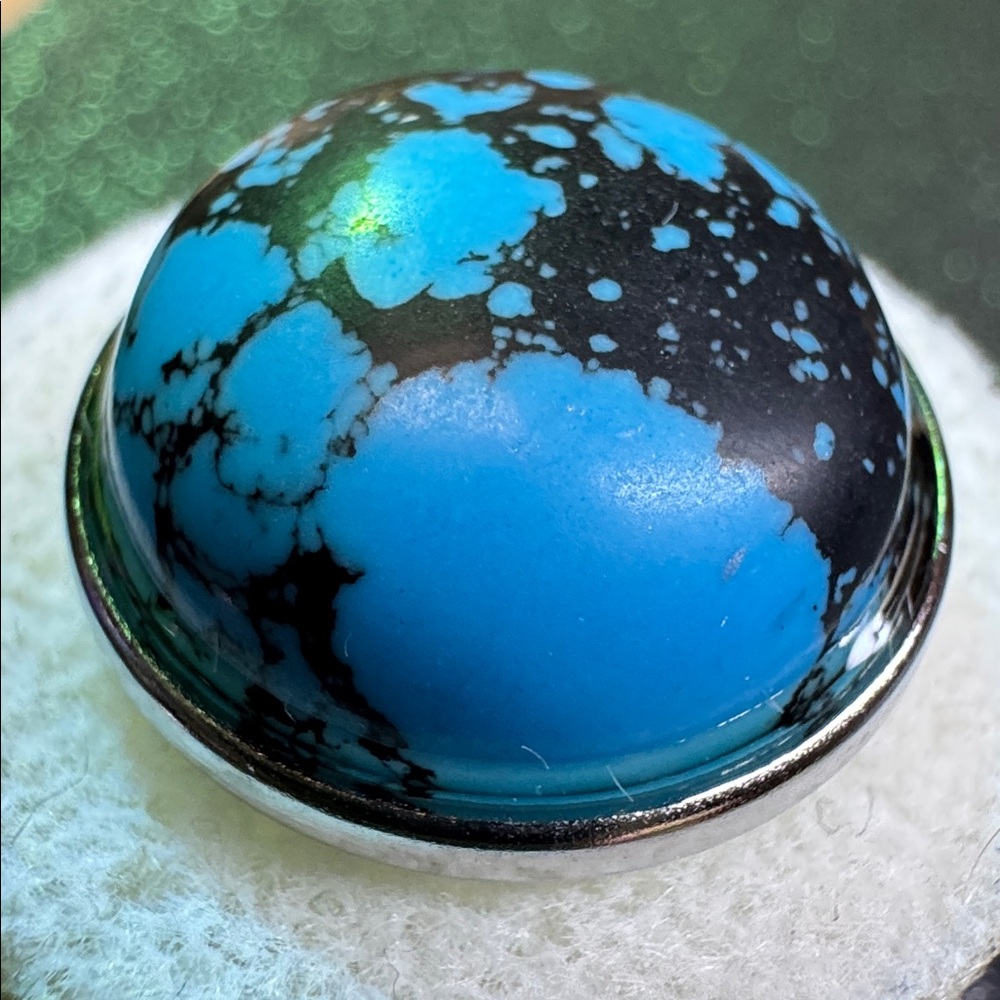 NUGZ USA 20mm Blue & Black Faux stone #3 - Picture 2 of 4